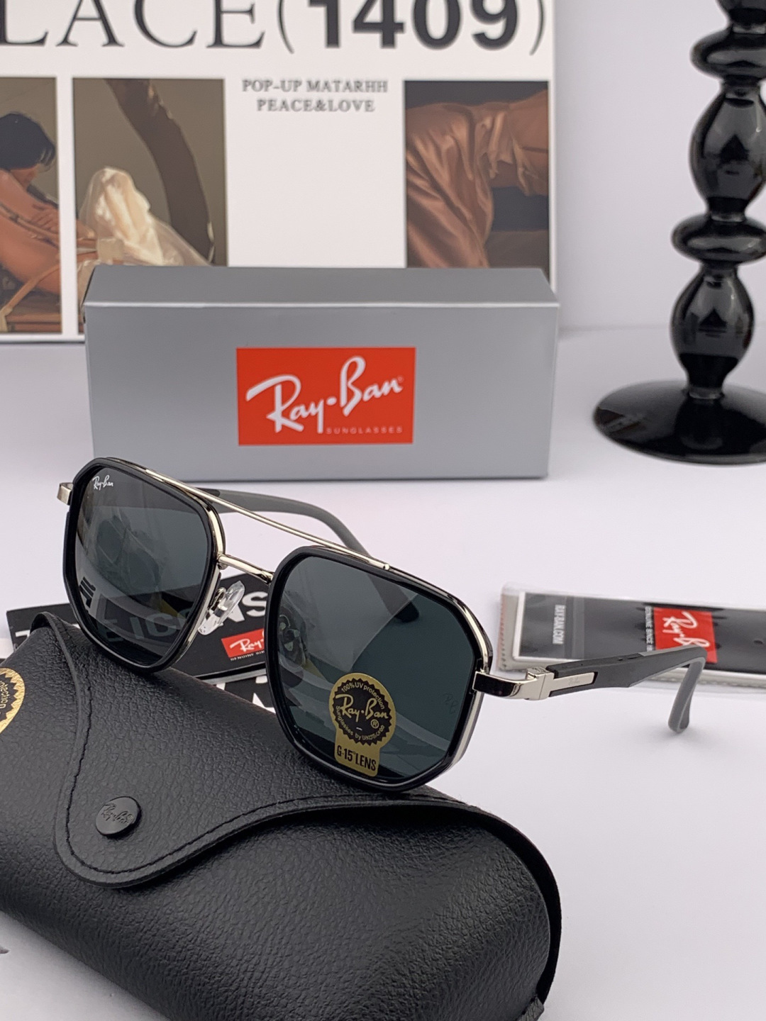 官方同步 品牌:雷朋经典男女士玻璃太阳镜 材质：美国宝丽来高清防爆钢化玻璃镜片 型号：RB3433