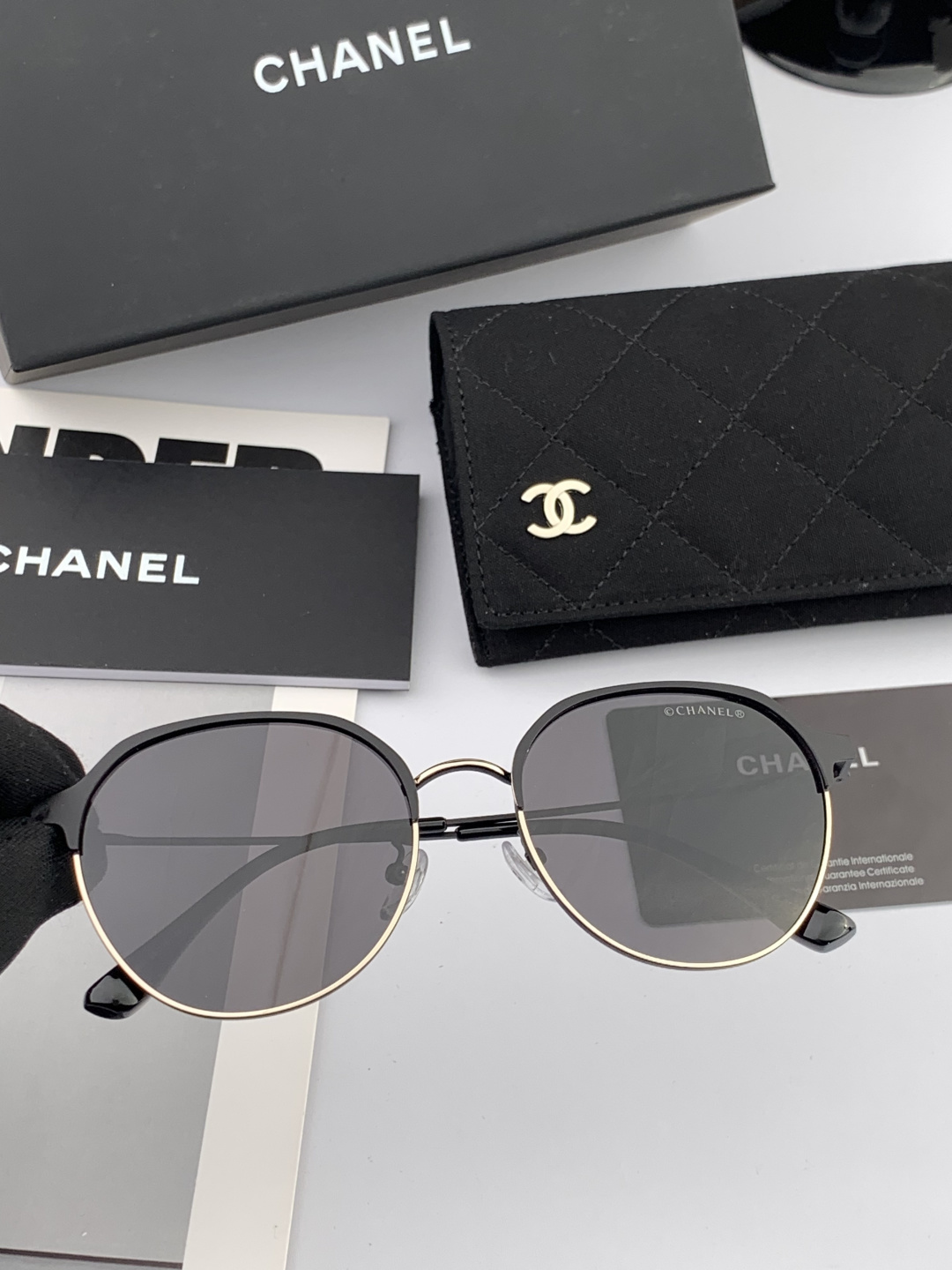 🔺 【香奈儿】开春新款 潮流爆款 时尚圆框太阳镜 高品质 佩戴舒适 网红潮款墨镜 女士高清太阳镜🕶️ 🎉