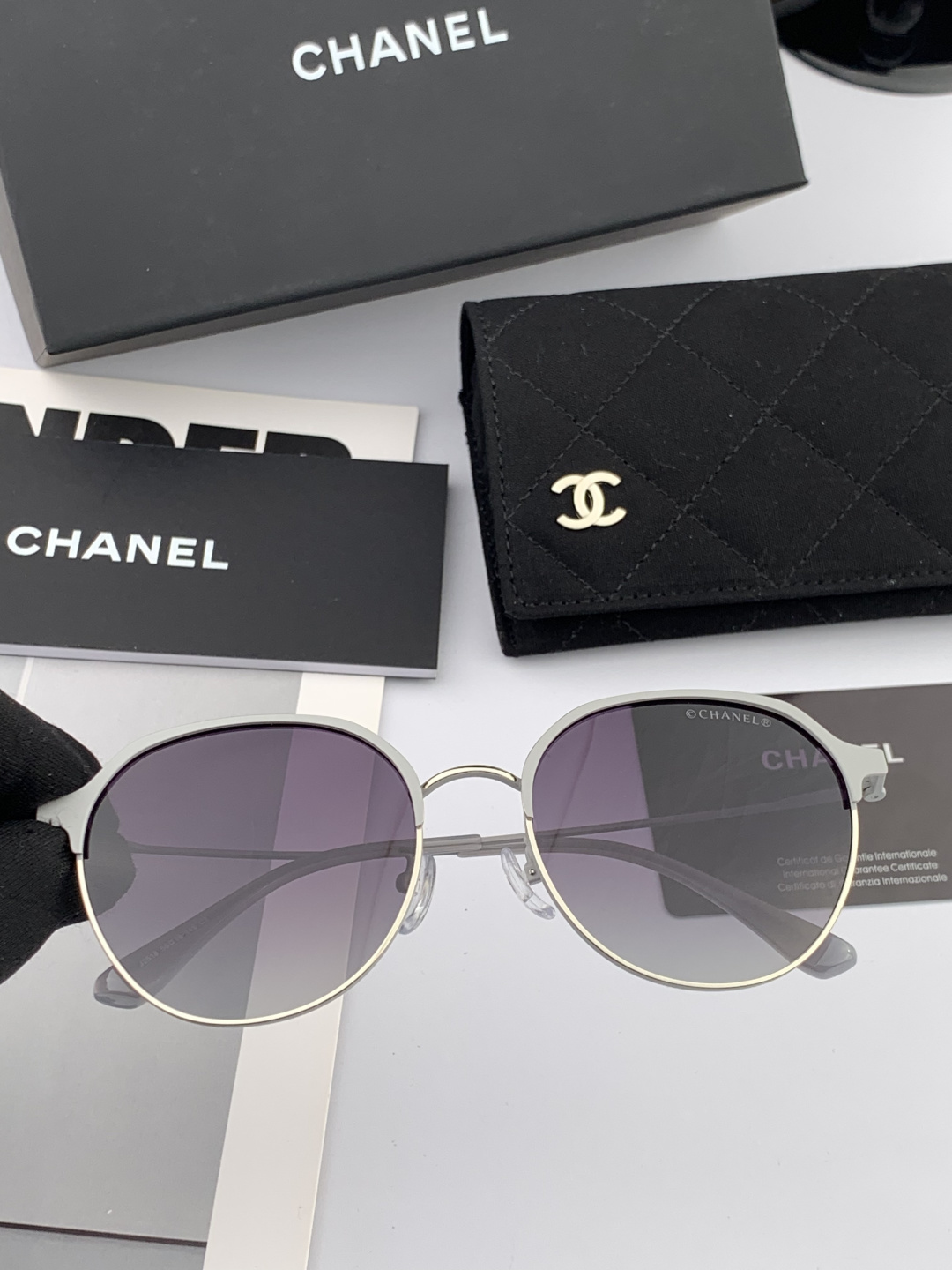 🔺 【香奈儿】开春新款 潮流爆款 时尚圆框太阳镜 高品质 佩戴舒适 网红潮款墨镜 女士高清太阳镜🕶️ 🎉