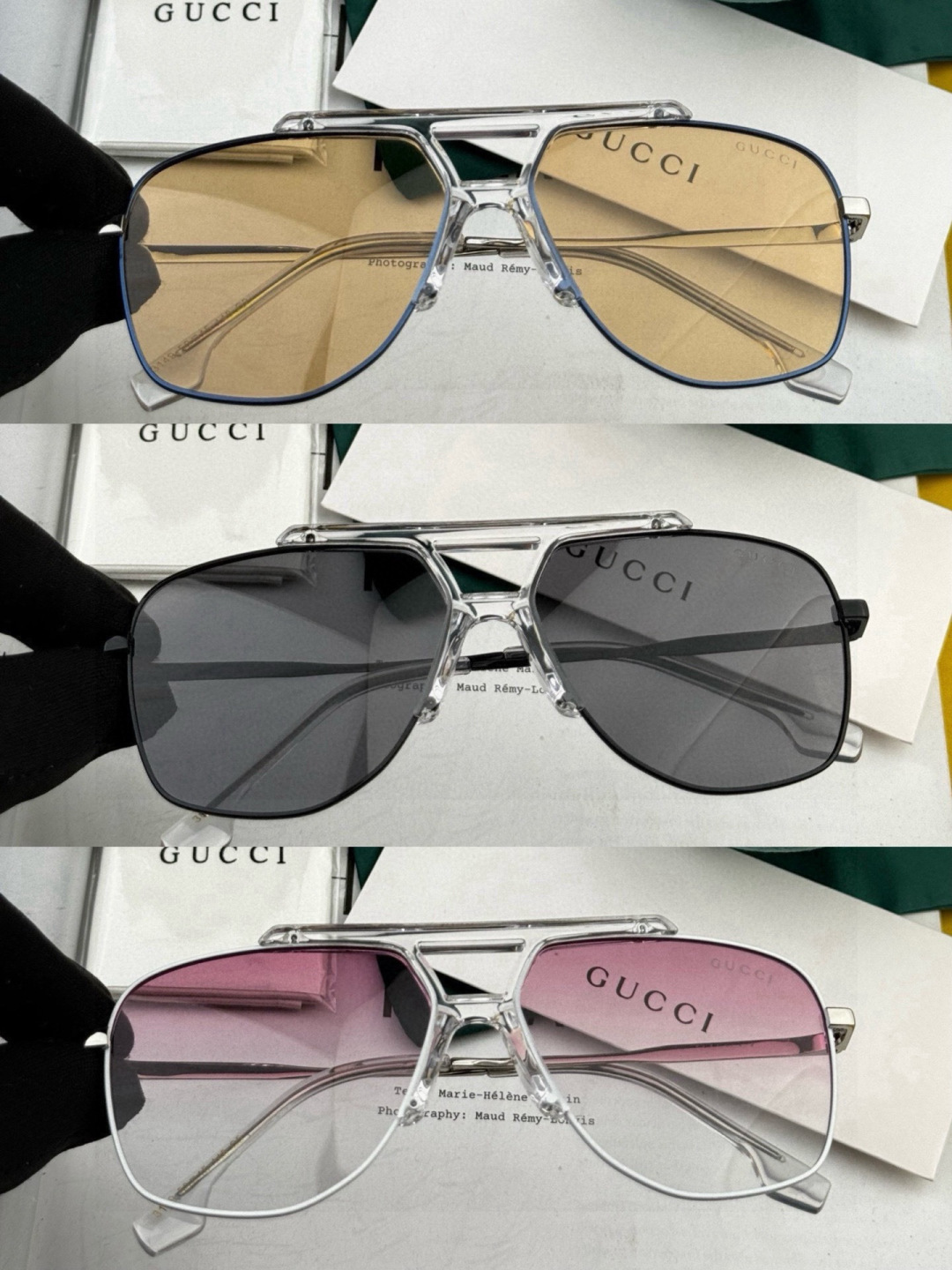 🔺 【GUCCI】开春新款 潮流爆款 时尚方框偏光太阳镜 高品质 佩戴舒适 网红潮款墨镜 女士高清尼龙偏