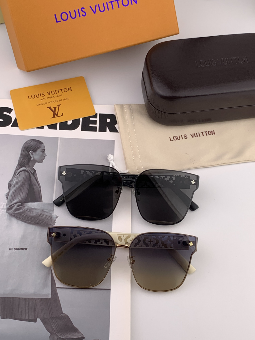 【尼龙偏光系列】lv大框太阳镜墨镜经典的方框设计，不挑脸型，无论搭配大衣还是连衣裙都非常显气质尼龙偏光镜