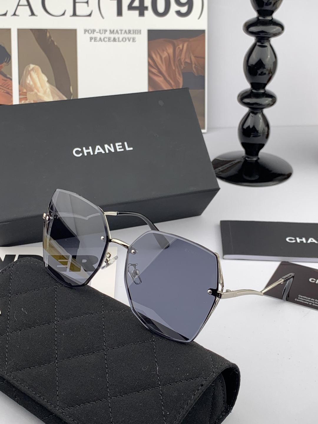🔺 【香奈儿-尼龙偏光太阳镜】开春新款 潮流爆款 时尚多边形偏光太阳镜 高品质 佩戴舒适 网红潮款墨镜 