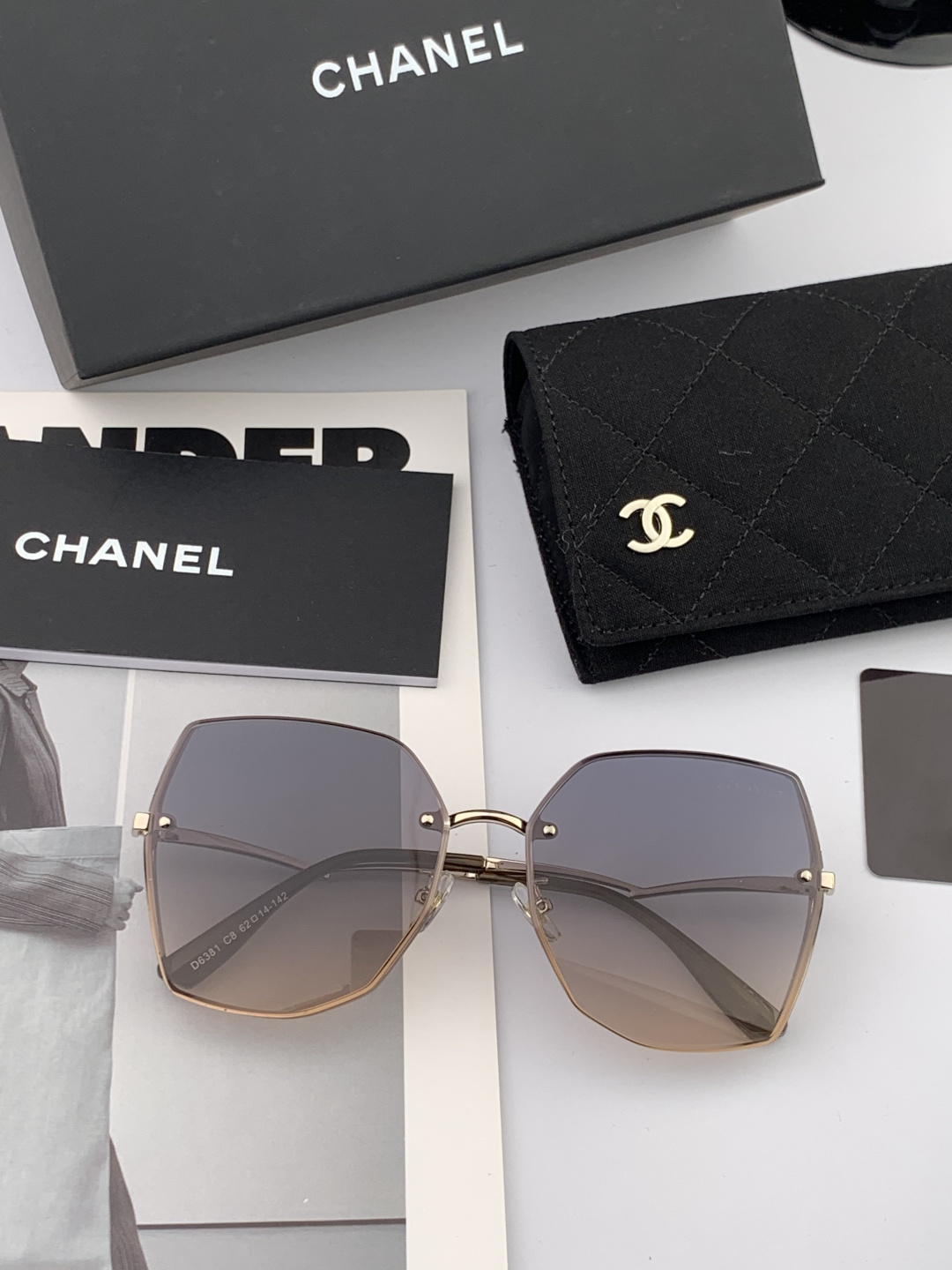 🔺 【香奈儿-尼龙偏光太阳镜】开春新款 潮流爆款 时尚多边形偏光太阳镜 高品质 佩戴舒适 网红潮款墨镜 