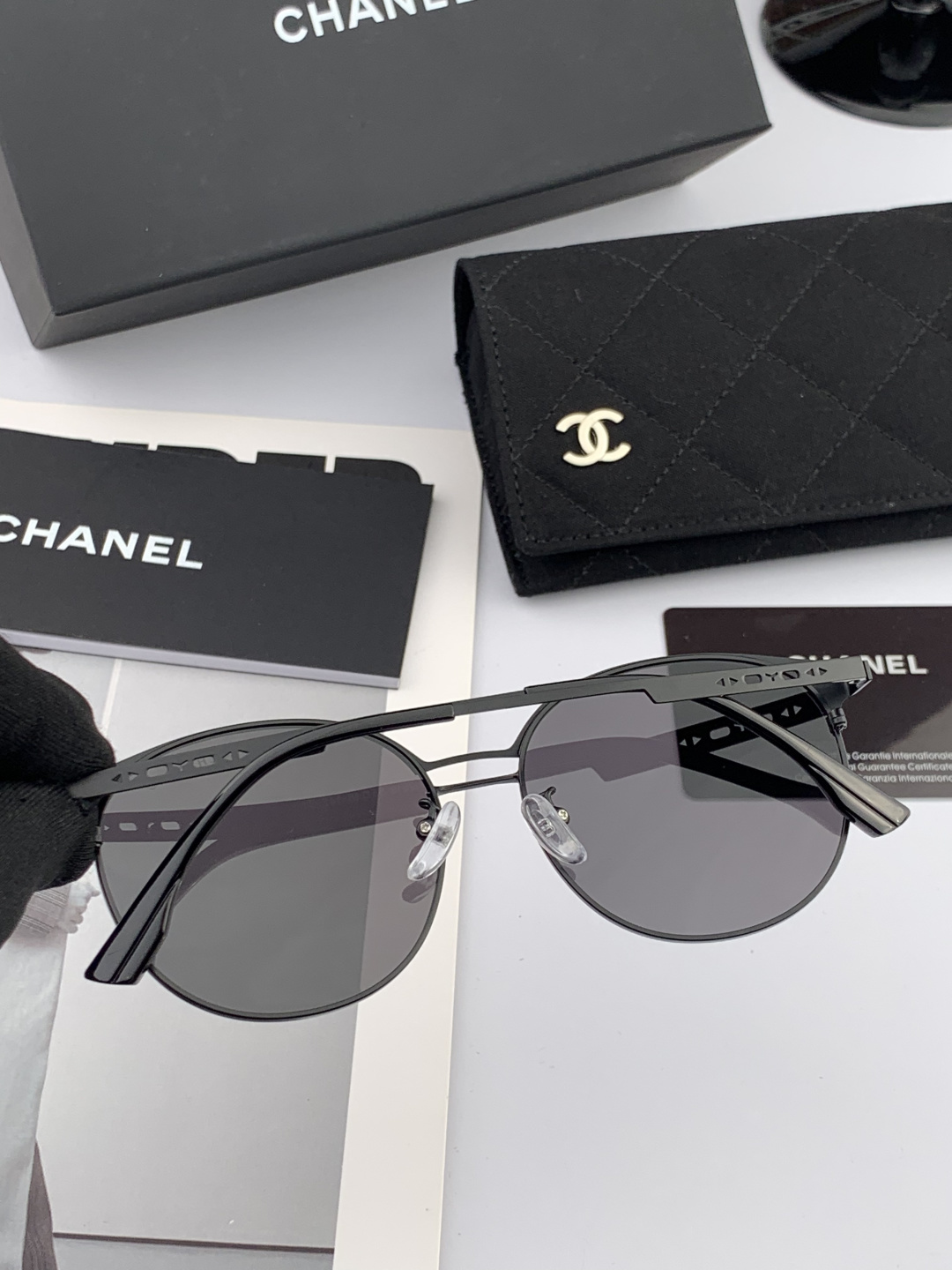 🔺 【香奈儿】开春新款 潮流爆款 时尚圆框太阳镜 高品质 佩戴舒适 网红潮款墨镜 女士高清太阳镜🕶️ 🎉
