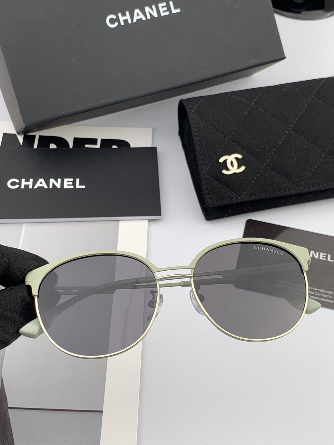 🔺 【香奈儿】开春新款 潮流爆款 时尚圆框太阳镜 高品质 佩戴舒适 网红潮款墨镜 女士高清太阳镜🕶️ 🎉