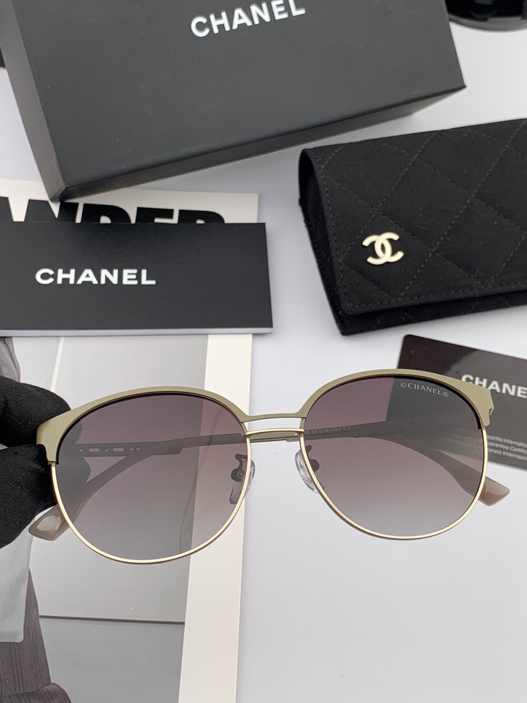 🔺 【香奈儿】开春新款 潮流爆款 时尚圆框太阳镜 高品质 佩戴舒适 网红潮款墨镜 女士高清太阳镜🕶️ 🎉