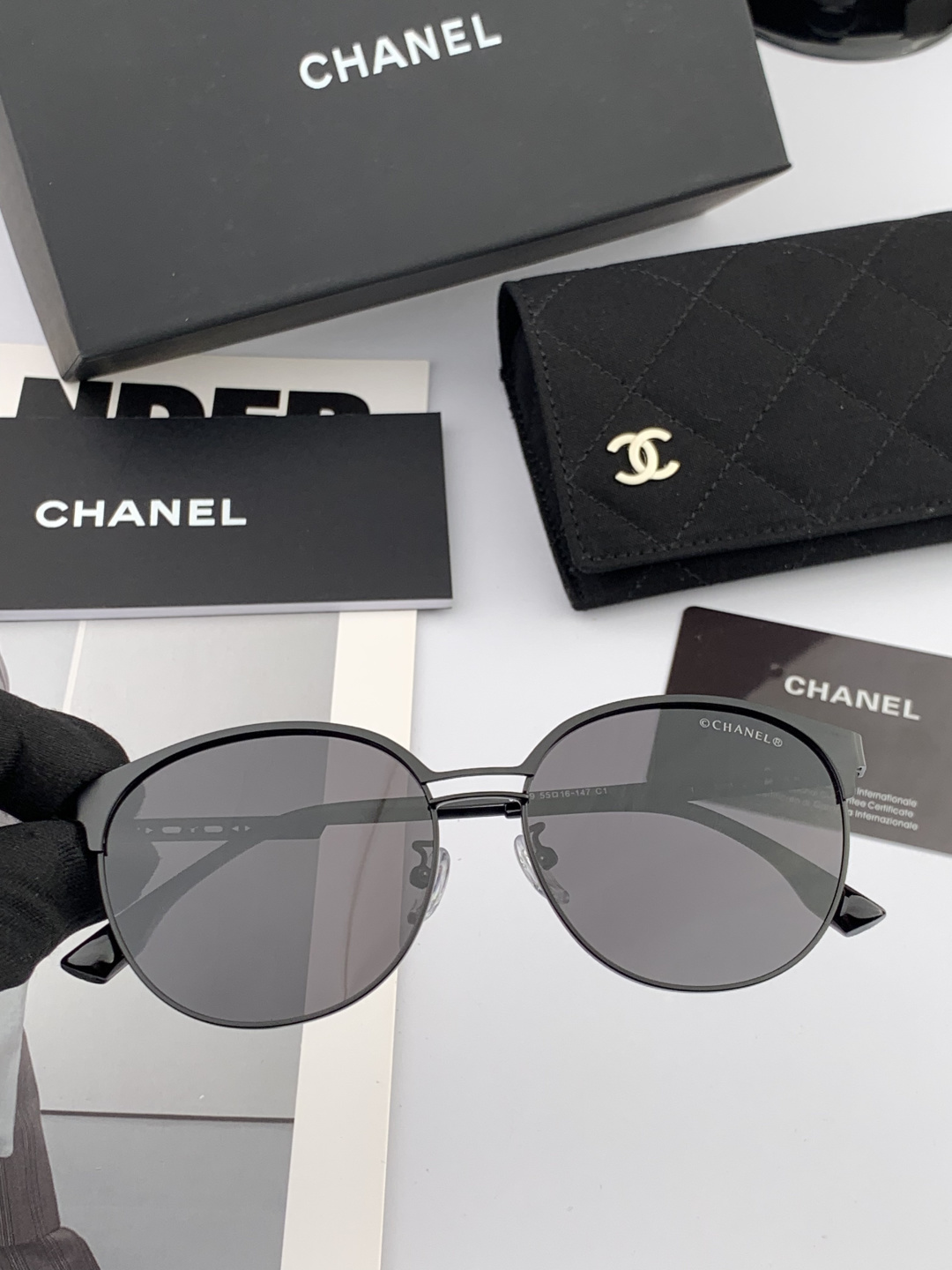 🔺 【香奈儿】开春新款 潮流爆款 时尚圆框太阳镜 高品质 佩戴舒适 网红潮款墨镜 女士高清太阳镜🕶️ 🎉
