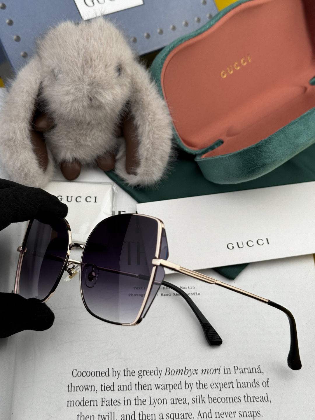 【尼龙偏光系列】GUCCI无框太阳镜墨多边形设计，不挑脸型，无论搭配大衣还是连衣裙都非常显气质尼龙偏光镜