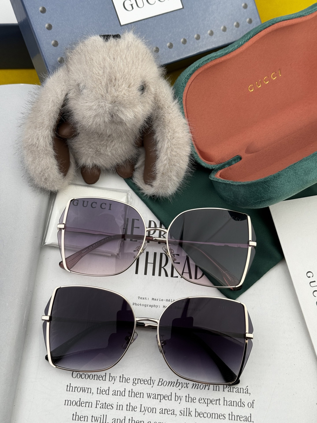 【尼龙偏光系列】GUCCI无框太阳镜墨多边形设计，不挑脸型，无论搭配大衣还是连衣裙都非常显气质尼龙偏光镜