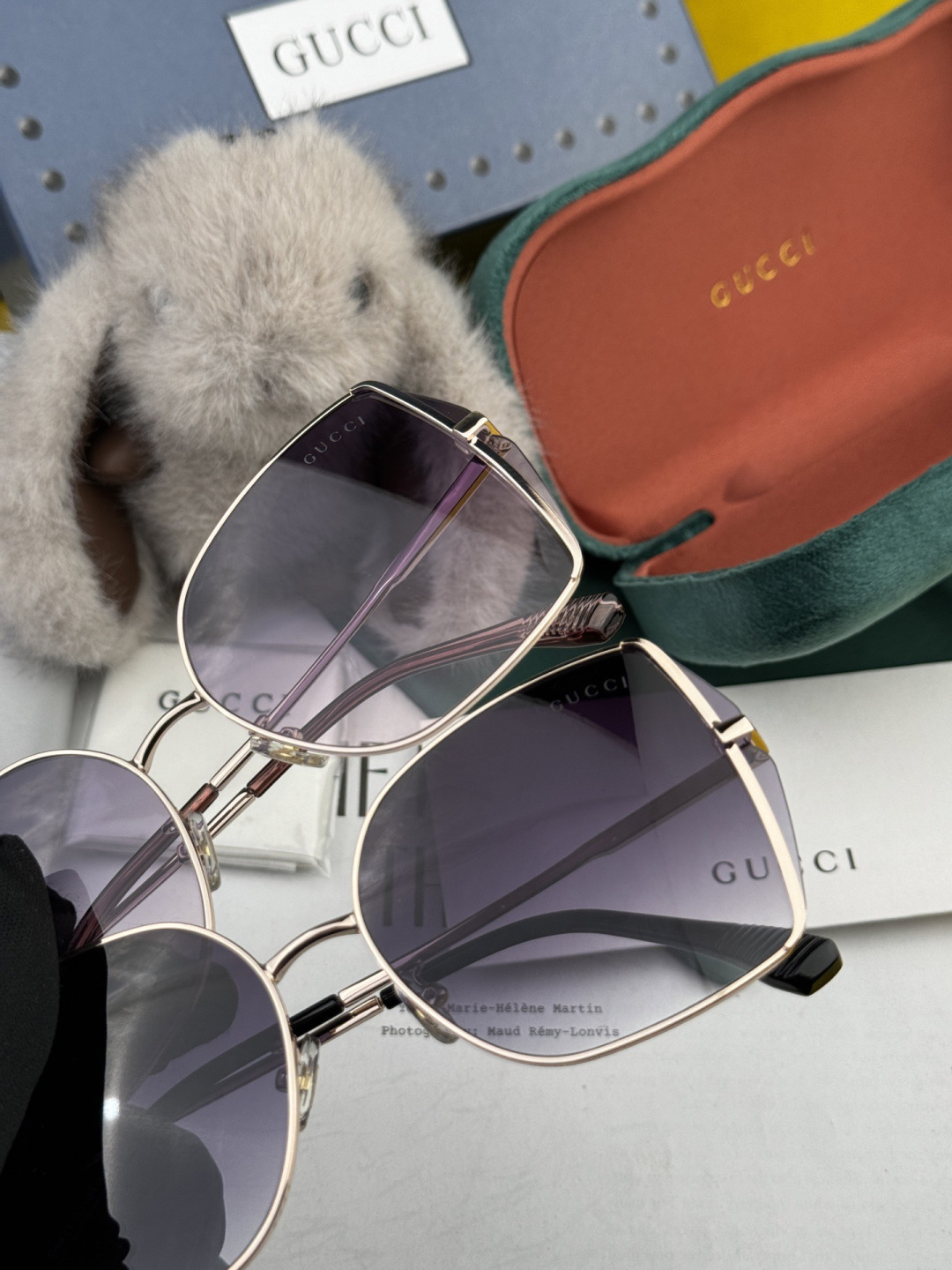 【尼龙偏光系列】GUCCI无框太阳镜墨多边形设计，不挑脸型，无论搭配大衣还是连衣裙都非常显气质尼龙偏光镜