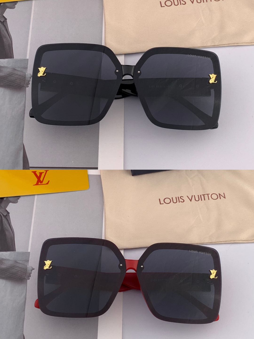 lv大框太阳镜墨镜经典的方框设计，不挑脸型，无论搭配大衣还是连衣裙都非常显气质预防紫外线 型号：型号：L