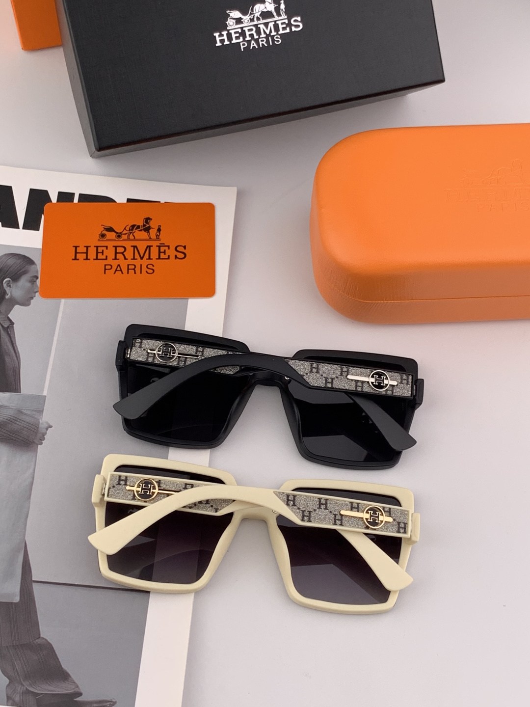 新款 爱马仕女士偏光太阳镜🕶️ 宝丽来高清镜片🎉高品质TR-90镜框 时尚百搭！型号：H7200