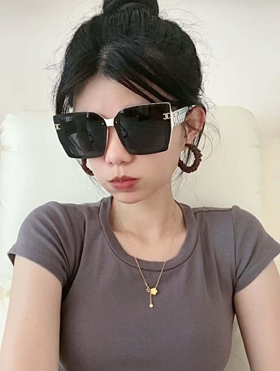 🔺CHANEL🔻官方早春新款，众多明星同款[色]香奈儿‼️‼️新款大框墨镜 ，🌈🌈宝丽来超清太阳镜🔝🔝型