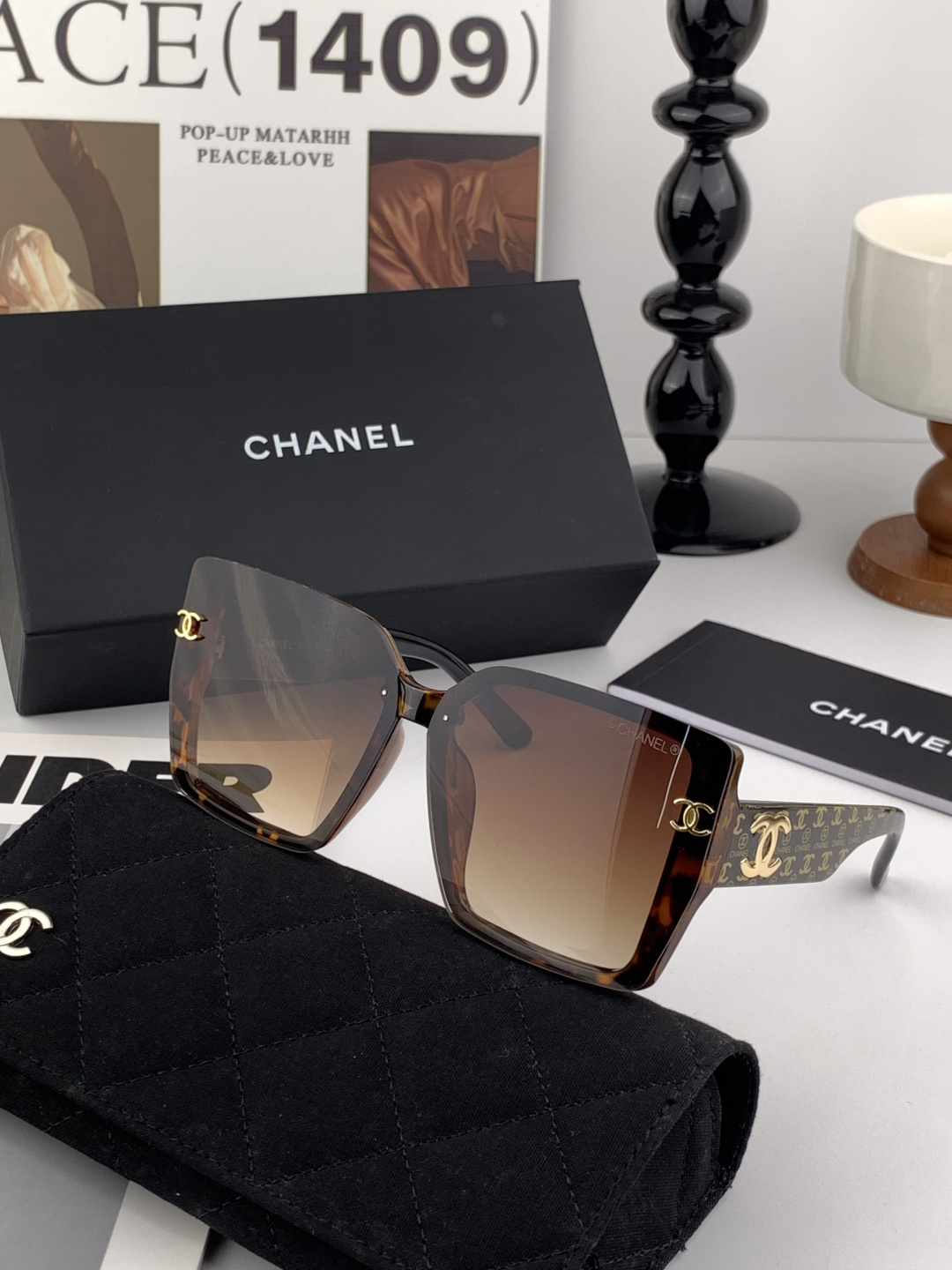 🔺CHANEL🔻官方早春新款，众多明星同款[色]香奈儿‼️‼️新款大框墨镜 ，🌈🌈宝丽来超清太阳镜🔝🔝型