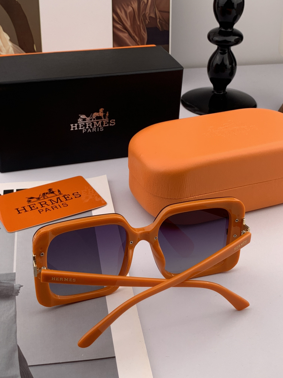 新款 爱马仕女士偏光太阳镜🕶️ 宝丽来高清镜片🎉高品质TR-90镜框 时尚百搭！型号：H3881