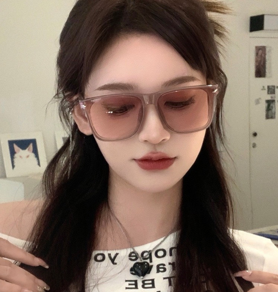 🔺 【GUCCI】开春新款 潮流爆款 时尚方框偏光太阳镜 高品质 佩戴舒适 网红潮款墨镜 女士高清尼龙偏