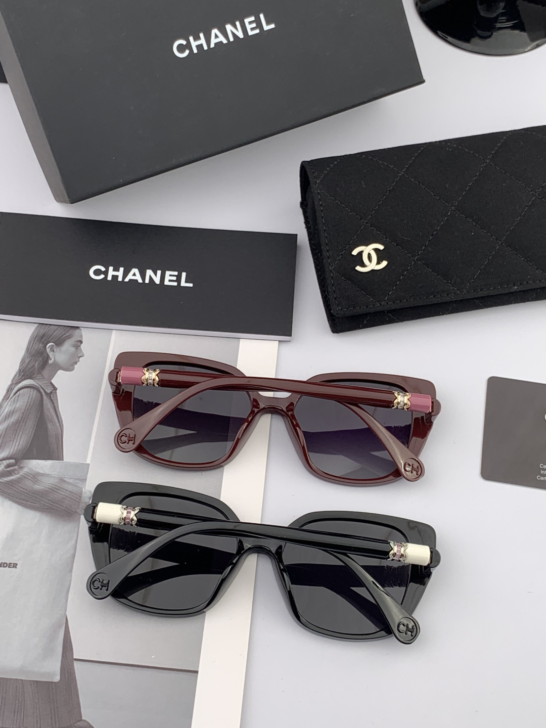 【CHANEL】香奈儿 新款潮流爆款 时尚方框太阳镜 佩戴舒适 网红潮款墨镜 女士高清加厚偏光太阳镜🕶️