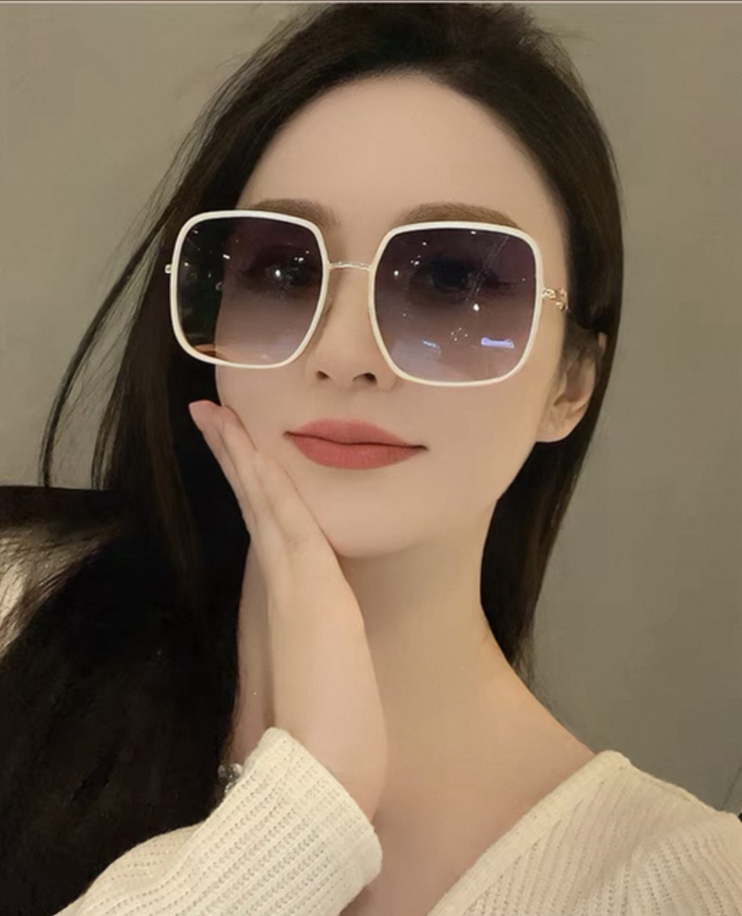 🔺 【芬迪】开春新款 潮流爆款 时尚方框偏光太阳镜 高品质 佩戴舒适 网红潮款墨镜 女士高清偏光太阳镜🕶