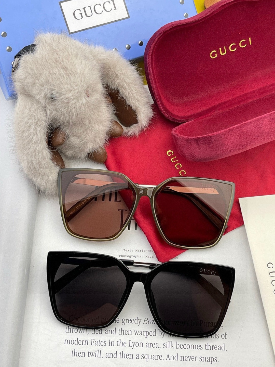 🔺 【GUCCI】开春新款 潮流爆款 时尚方框偏光太阳镜 高品质 佩戴舒适 网红潮款墨镜 女士高清尼龙偏