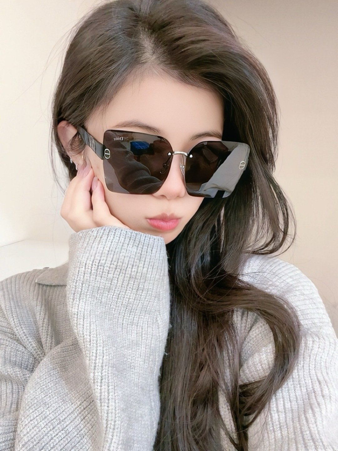 🔺 【DIOR-迪奥】开春新款 潮流爆款 时尚方框太阳镜 高品质 佩戴舒适 网红潮款墨镜 型号：D355