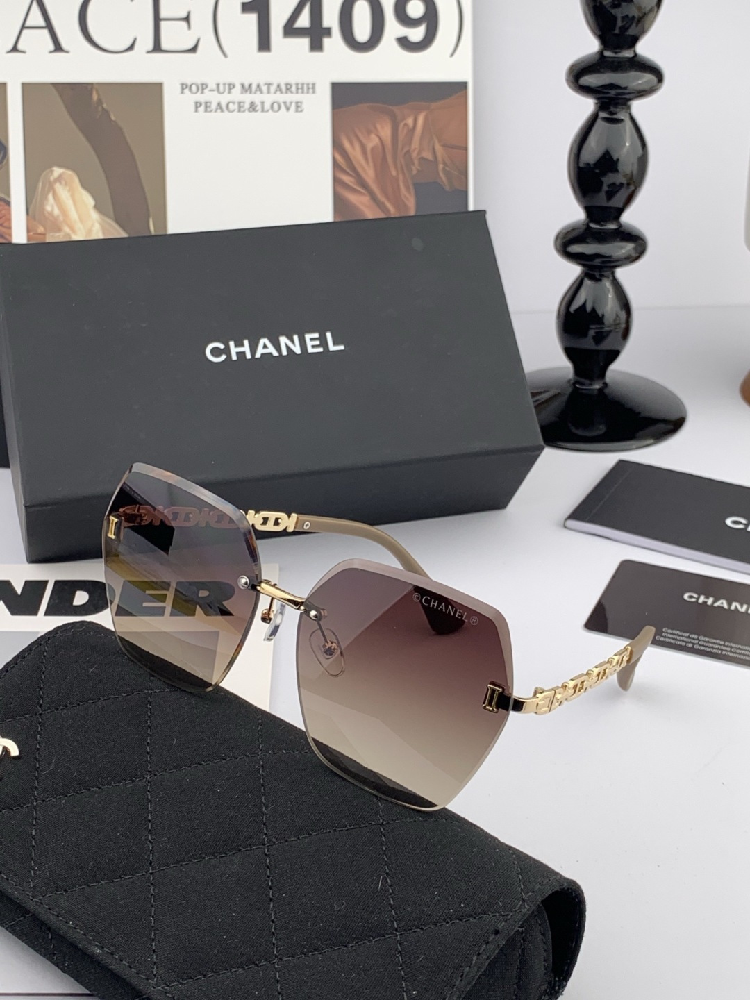 🔺 【香奈儿】开春新款 潮流爆款 时尚方框太阳镜 高品质 佩戴舒适 网红潮款墨镜 女士高清太阳镜🕶️ 🎉