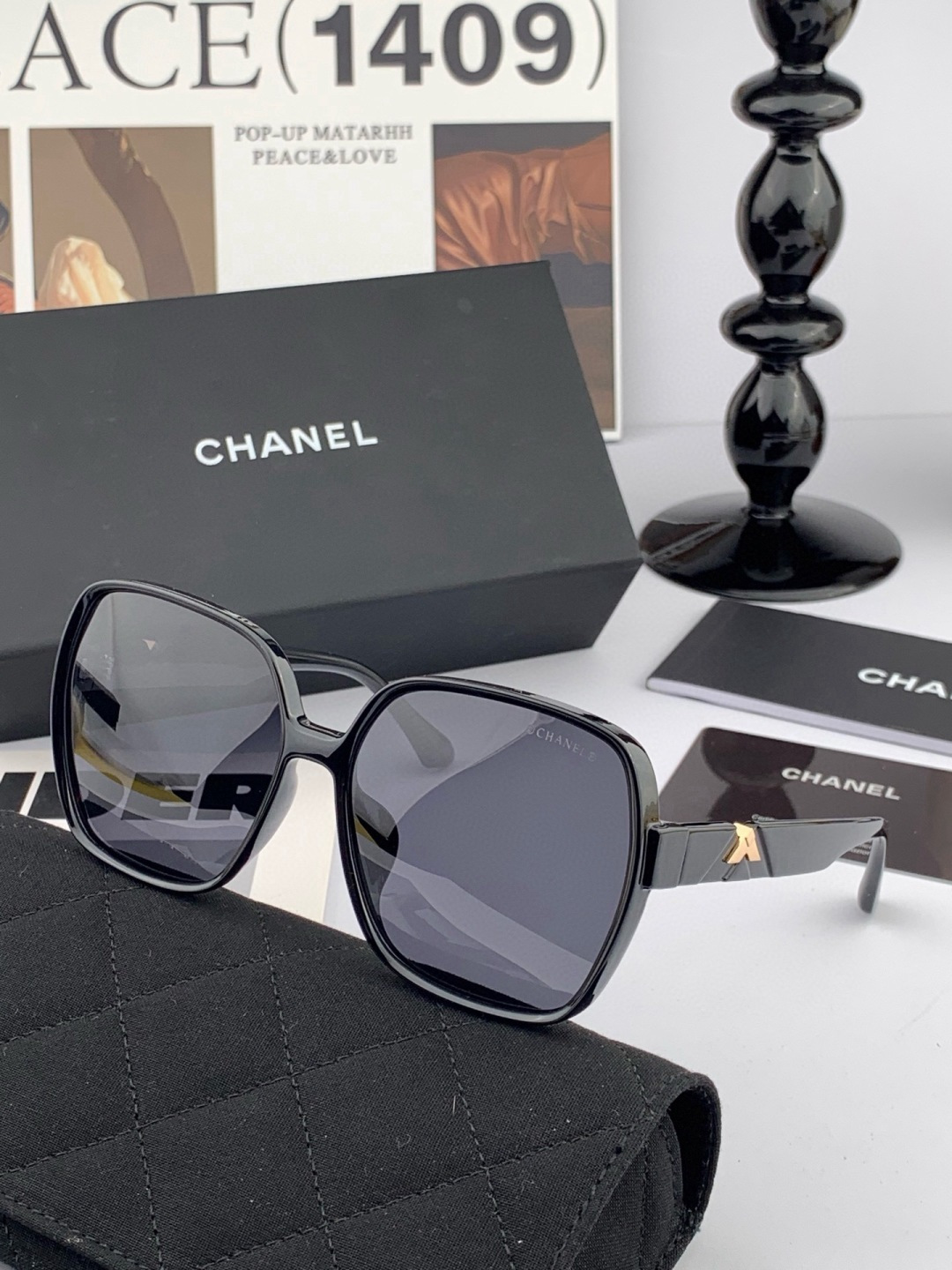 🔺 【香奈儿】开春新款 潮流爆款 时尚方框偏光太阳镜 高品质 佩戴舒适 网红潮款墨镜 型号：CH5108