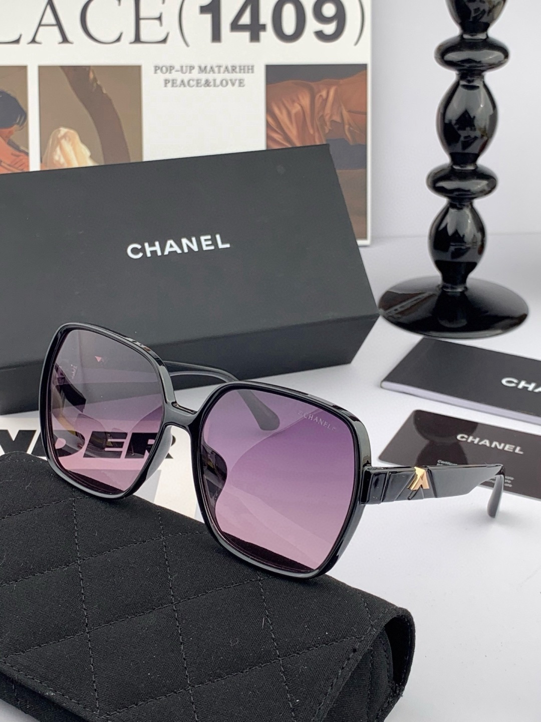 🔺 【香奈儿】开春新款 潮流爆款 时尚方框偏光太阳镜 高品质 佩戴舒适 网红潮款墨镜 型号：CH5108