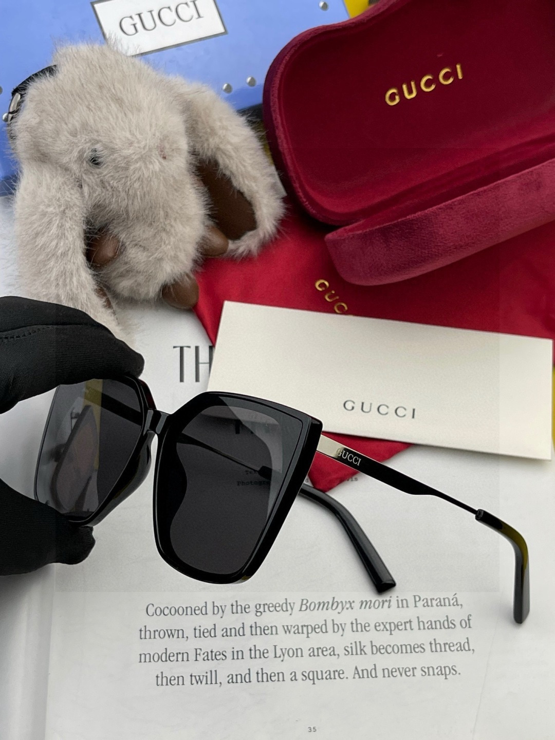 🔺 【GUCCI】开春新款 潮流爆款 时尚方框偏光太阳镜 高品质 佩戴舒适 网红潮款墨镜 女士高清尼龙偏