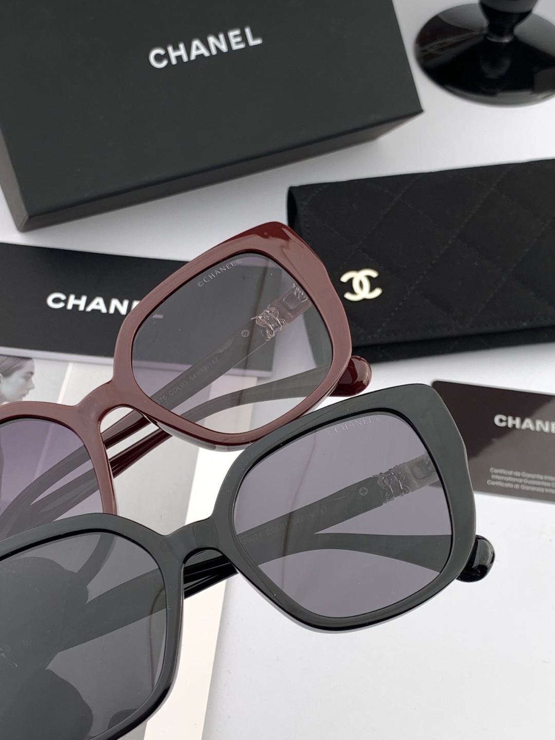 【CHANEL】香奈儿 新款潮流爆款 时尚方框太阳镜 佩戴舒适 网红潮款墨镜 女士高清加厚偏光太阳镜🕶️