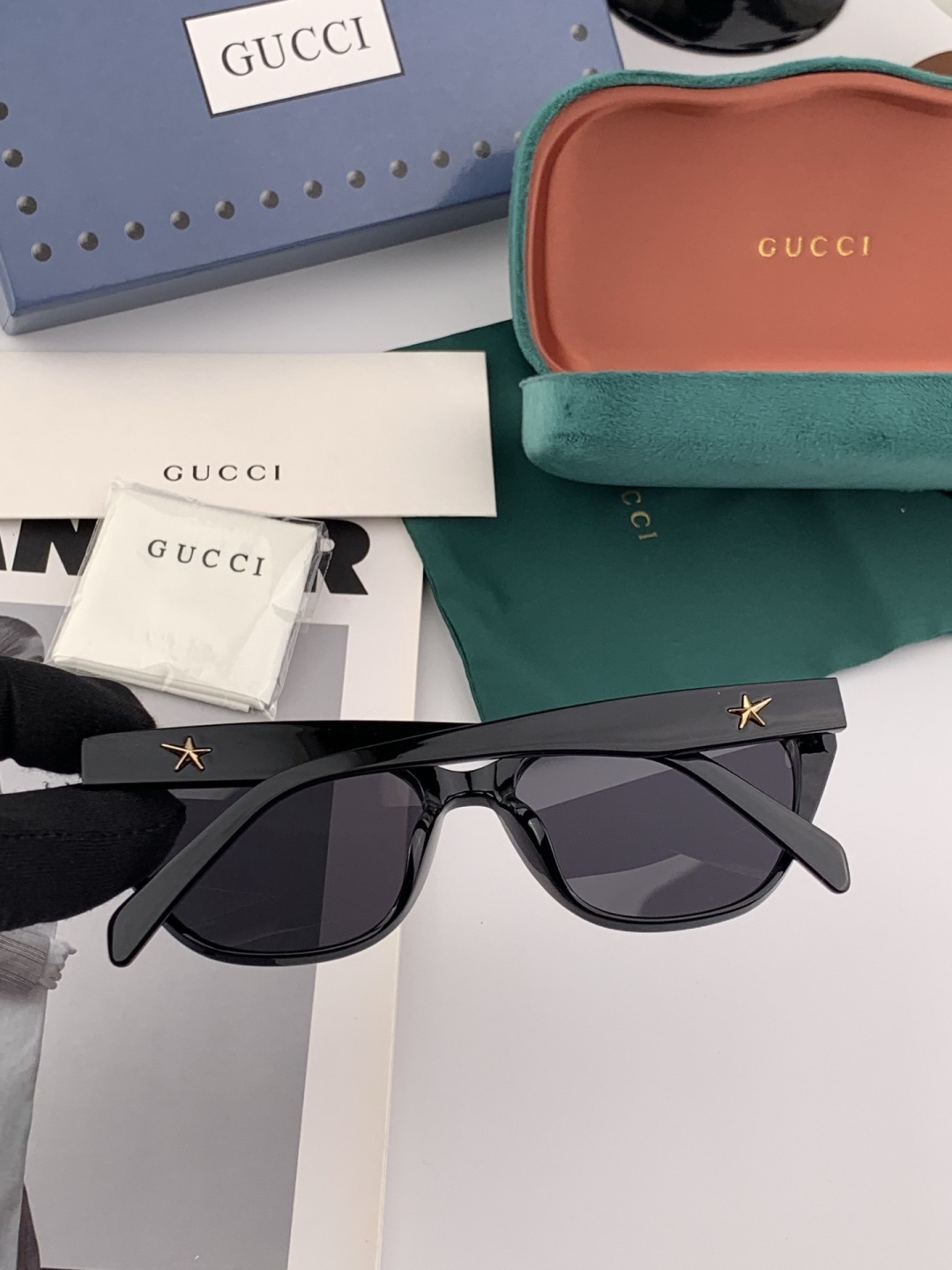 🔺 【GUCCI】开春新款 潮流爆款 时尚方框偏光太阳镜 高品质 佩戴舒适 网红潮款墨镜 女士高清尼龙偏