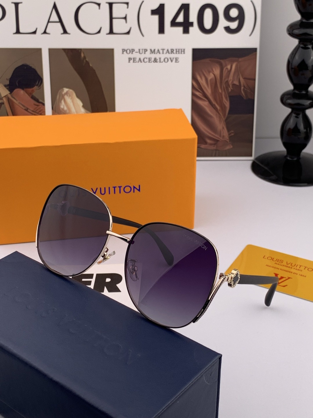 LV 太阳镜潮品官网模特同款 [玫瑰][玫瑰]四叶草🍀精致个性设计简约时尚 高品质值得拥有绝对潮爆整个夏