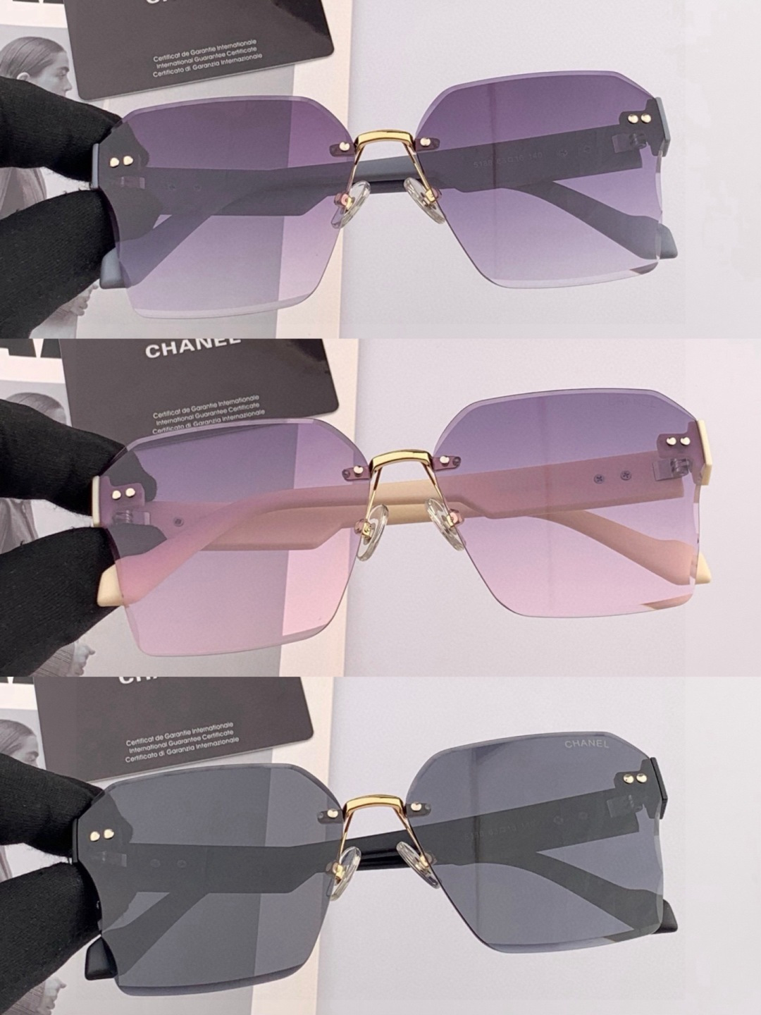 【CHANEL】香奈儿 新款潮流爆款 时尚方框太阳镜 佩戴舒适 网红潮款墨镜 女士高清加厚偏光太阳镜🕶️