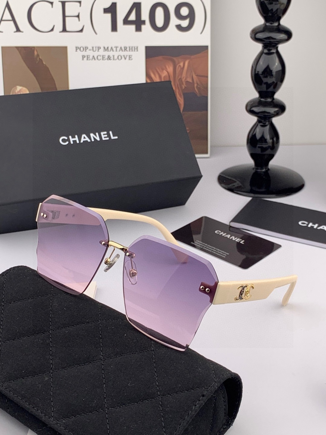 【CHANEL】香奈儿 新款潮流爆款 时尚方框太阳镜 佩戴舒适 网红潮款墨镜 女士高清加厚偏光太阳镜🕶️