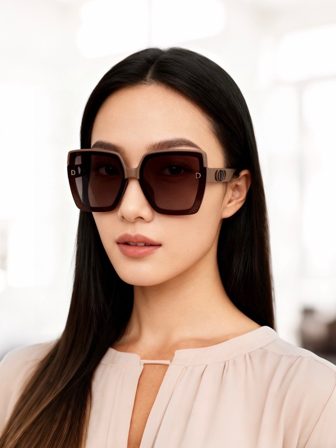 🔺 【DIOR-迪奥】开春新款 潮流爆款 时尚方框偏光太阳镜 高品质 佩戴舒适 网红潮款墨镜 女士高清偏