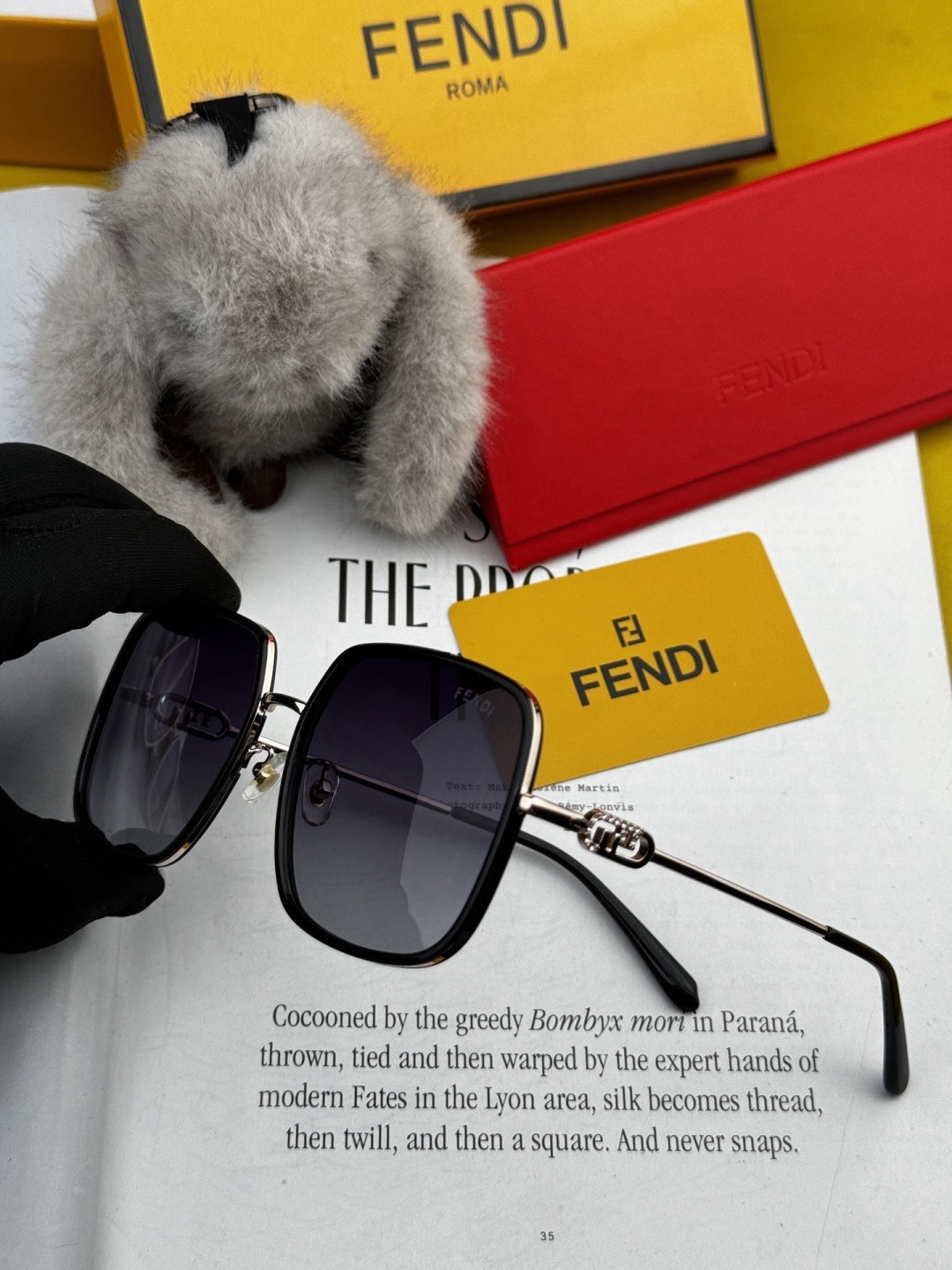 🔺 【芬迪】开春新款 潮流爆款 时尚方框偏光太阳镜 高品质 佩戴舒适 网红潮款墨镜 女士高清偏光太阳镜🕶