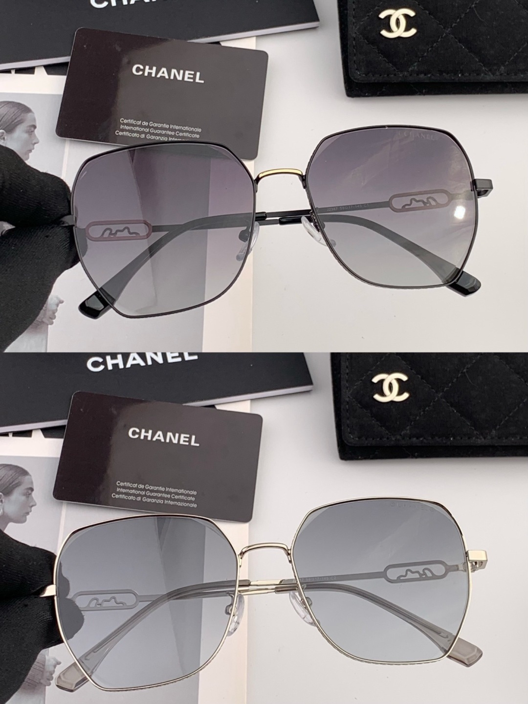 【CHANEL】香奈儿 新款尼龙偏光太眼镜，无框钻石 切边更有质感，大气女人范儿，大脸小脸都好看 ！型号