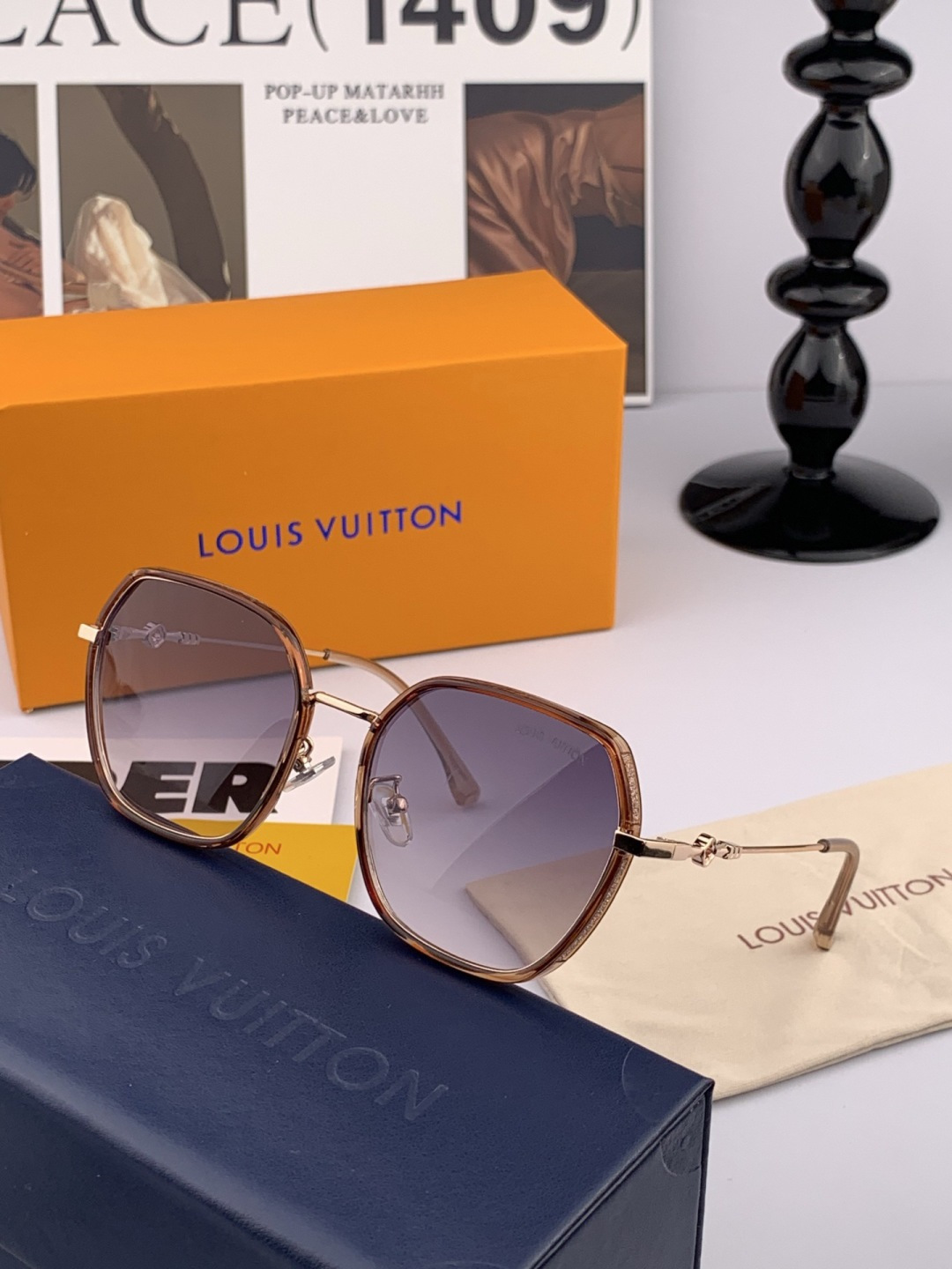 LV 太阳镜潮品官网模特同款 [玫瑰][玫瑰]四叶草🍀精致个性设计简约时尚 高品质值得拥有绝对潮爆整个夏