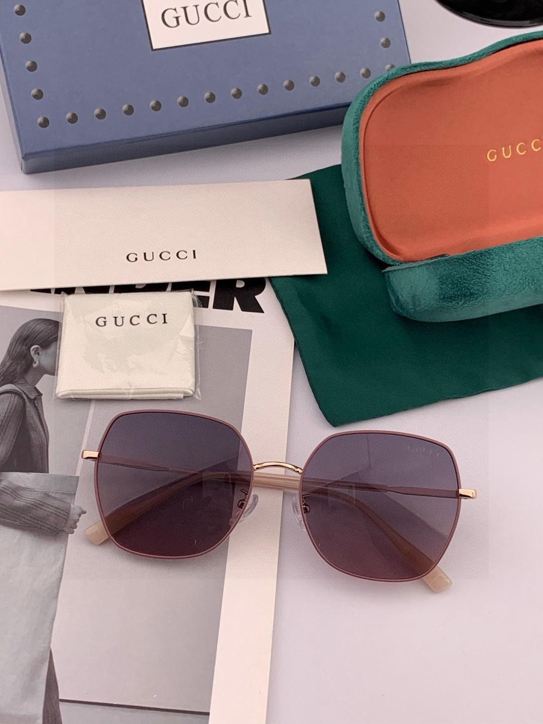 🔺 【GUCCI-偏光太阳镜】2025开春新款 潮流爆款 时尚圆框偏光太阳镜 高品质 佩戴舒适 网红潮款