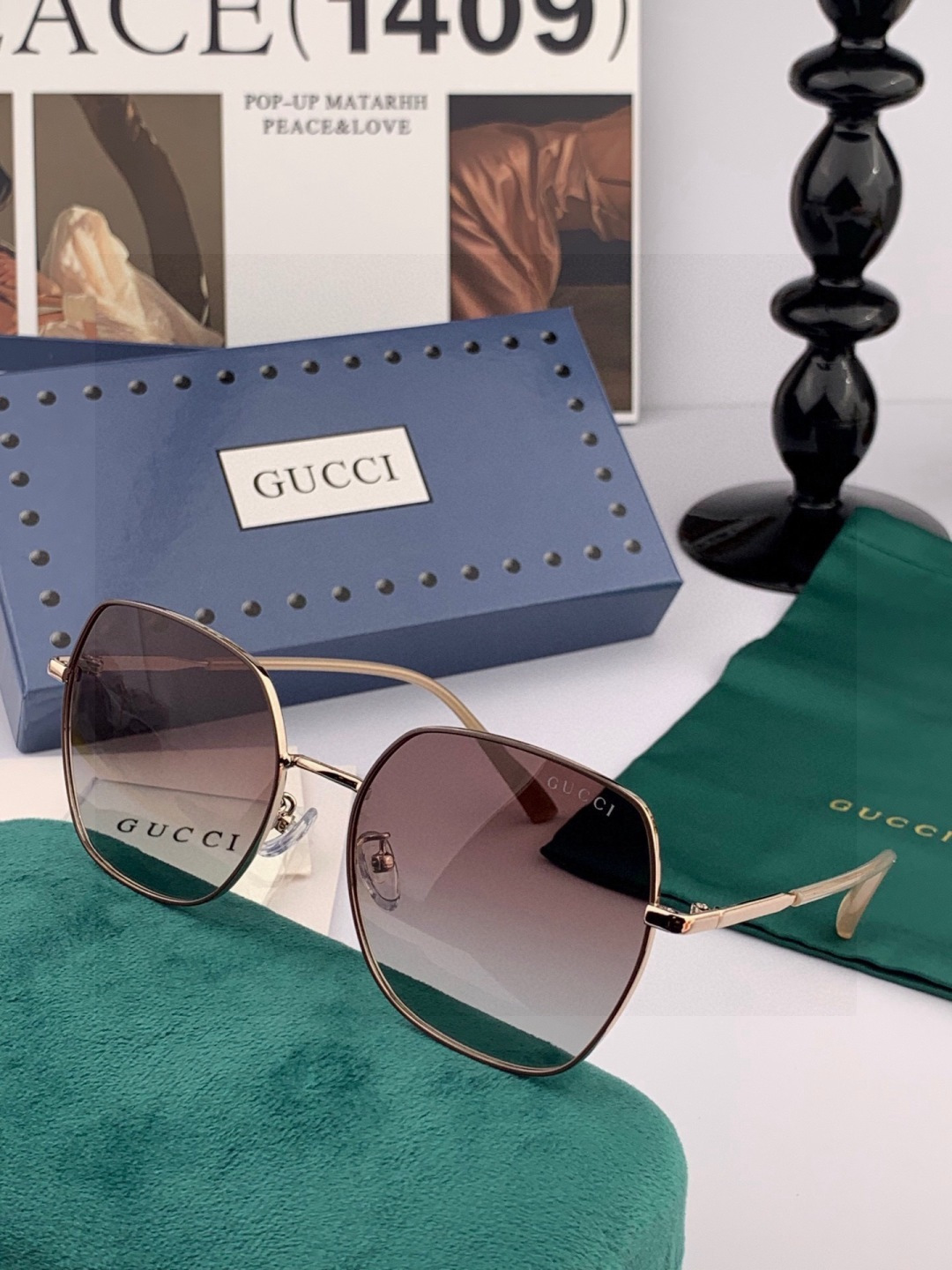 🔺 【GUCCI-偏光太阳镜】2025开春新款 潮流爆款 时尚圆框偏光太阳镜 高品质 佩戴舒适 网红潮款