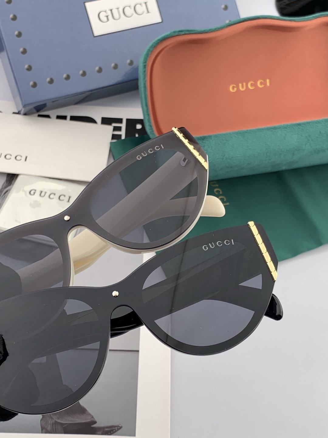 🔺 【GUCCI】开春新款 潮流爆款 时尚方框太阳镜 高品质 佩戴舒适 网红潮款墨镜 型号：G82036