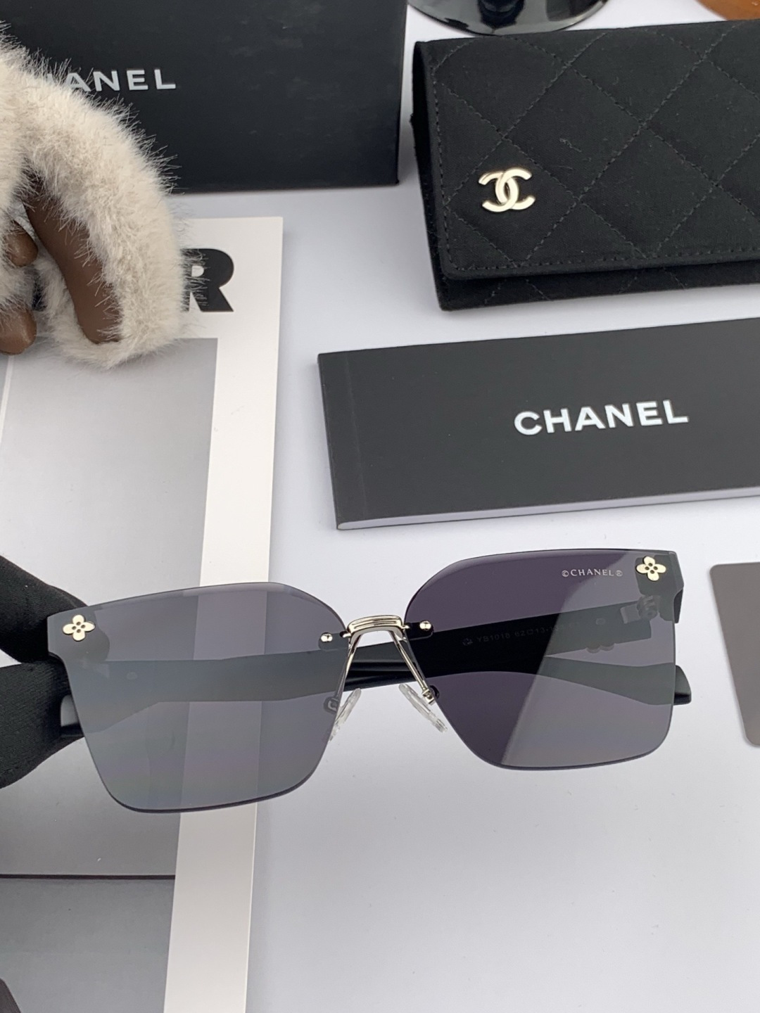 🔺 【香奈儿】开春新款 潮流爆款 时尚方框太阳镜 高品质 佩戴舒适 网红潮款墨镜 女士高清加厚偏光太阳镜
