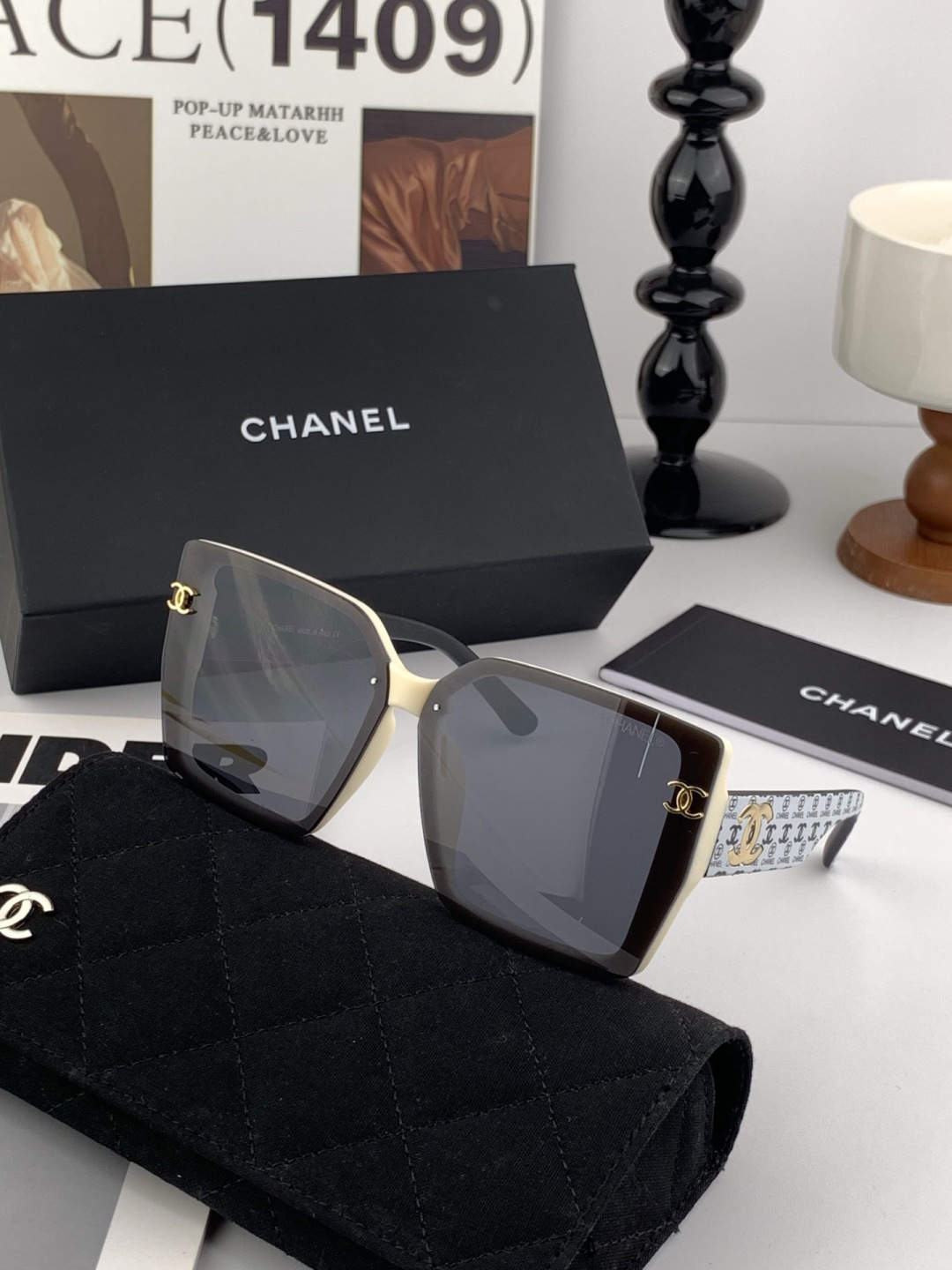 🔺CHANEL🔻官方早春新款，众多明星同款[色]香奈儿‼️‼️新款大框墨镜 ，🌈🌈宝丽来超清太阳镜🔝🔝型