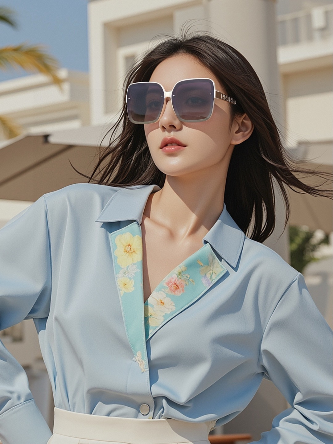 🔺 【芬迪】开春新款 潮流爆款 时尚方框偏光太阳镜 高品质 佩戴舒适 网红潮款墨镜 女士高清偏光太阳镜🕶