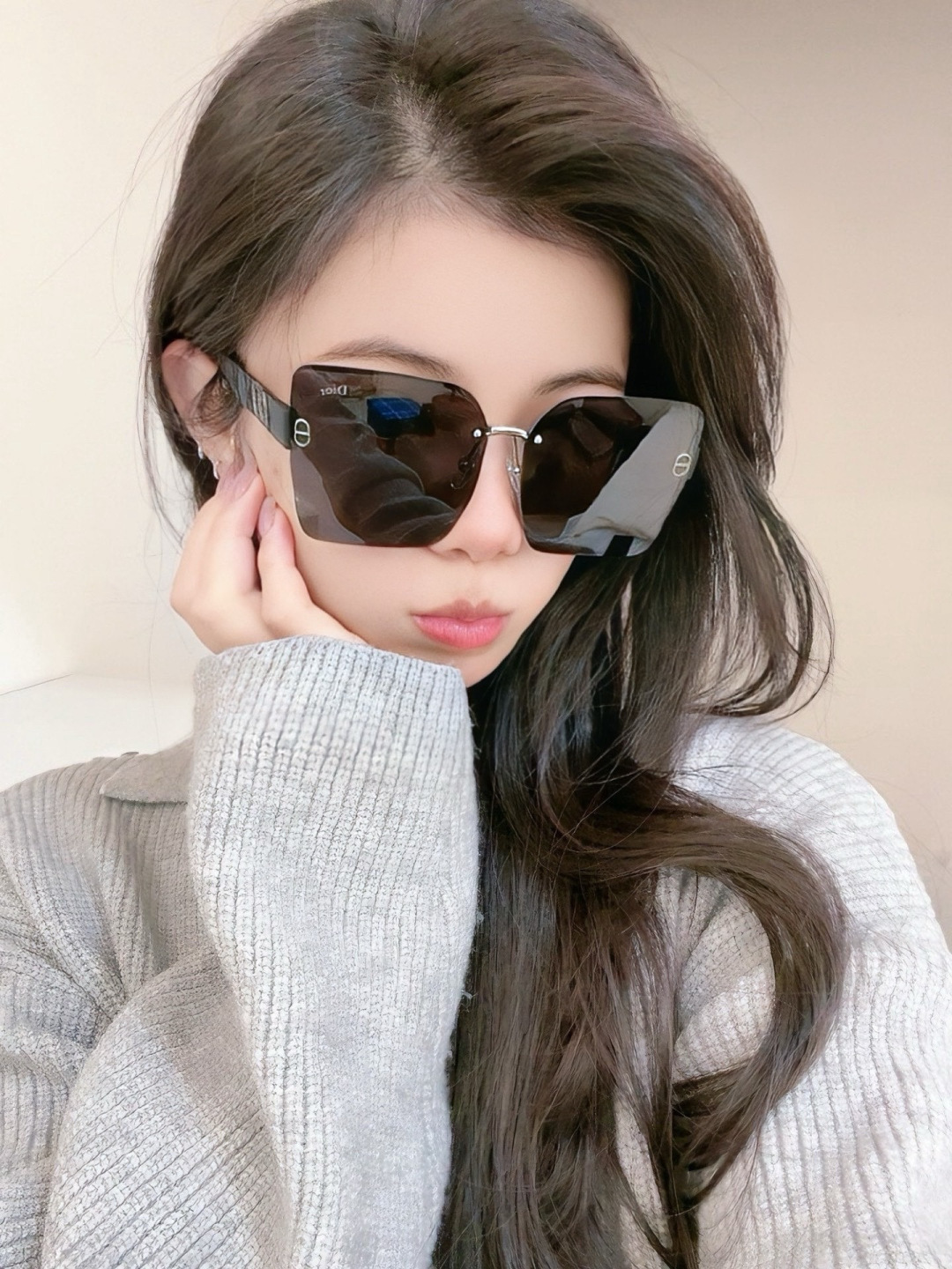 🔺 【DIOR-迪奥】开春新款 潮流爆款 时尚方框太阳镜 高品质 佩戴舒适 网红潮款墨镜 型号：D355