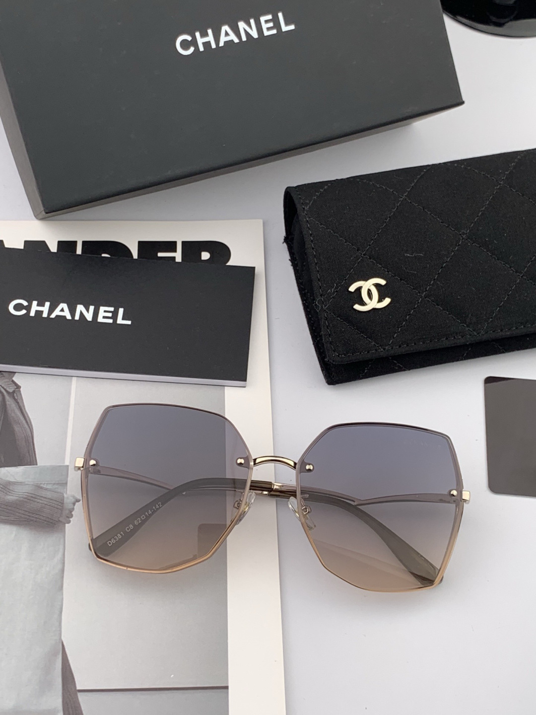 🔺 【香奈儿-尼龙偏光太阳镜】开春新款 潮流爆款 时尚多边形偏光太阳镜 高品质 佩戴舒适 网红潮款墨镜 