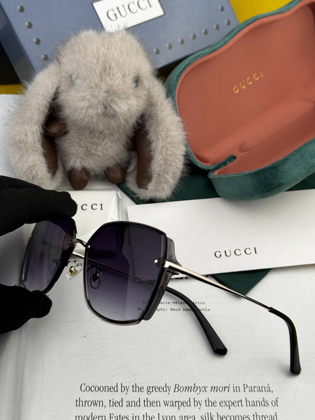 【尼龙偏光系列】GUCCI无框太阳镜墨多边形设计，不挑脸型，无论搭配大衣还是连衣裙都非常显气质尼龙偏光镜