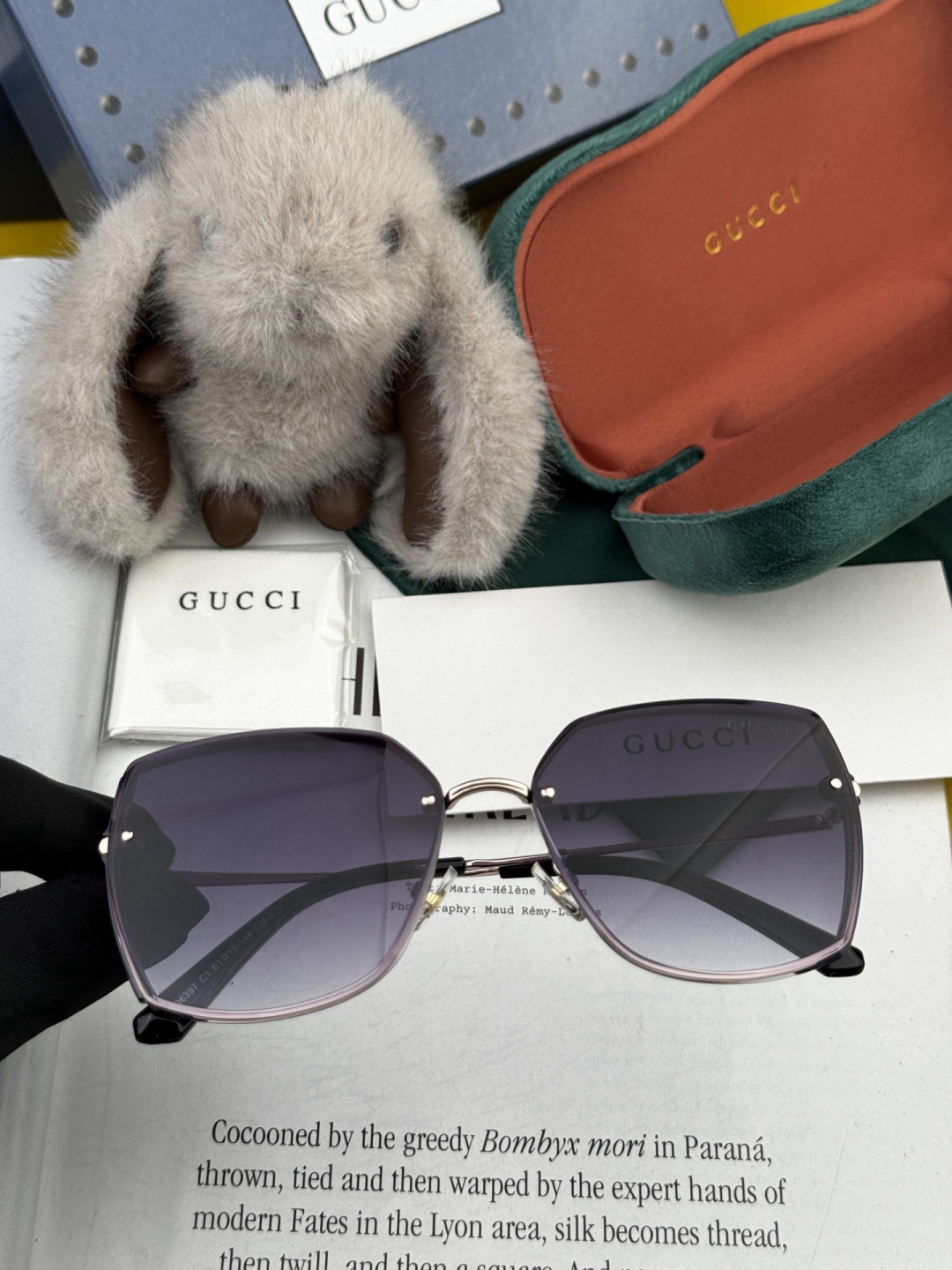 【尼龙偏光系列】GUCCI无框太阳镜墨多边形设计，不挑脸型，无论搭配大衣还是连衣裙都非常显气质尼龙偏光镜