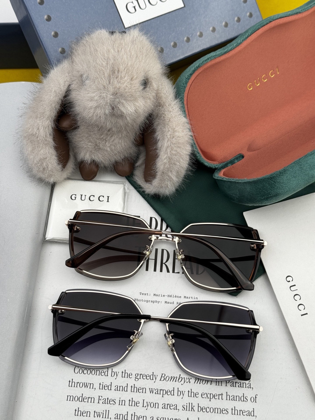 【尼龙偏光系列】GUCCI无框太阳镜墨多边形设计，不挑脸型，无论搭配大衣还是连衣裙都非常显气质尼龙偏光镜