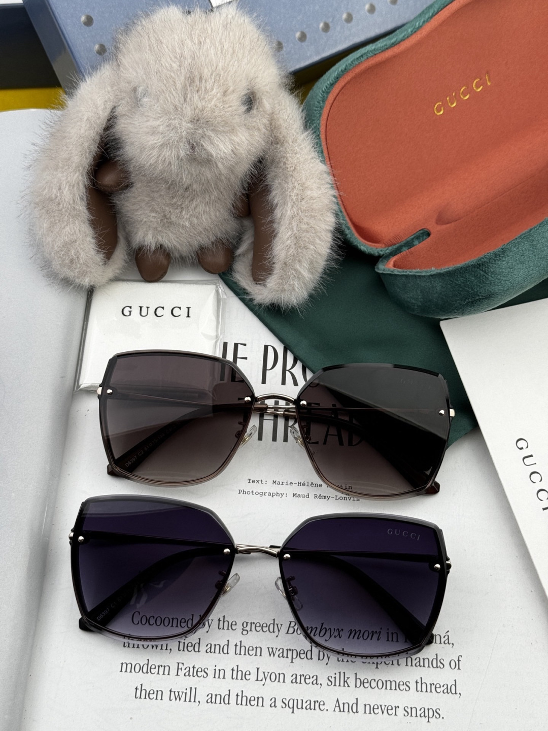 【尼龙偏光系列】GUCCI无框太阳镜墨多边形设计，不挑脸型，无论搭配大衣还是连衣裙都非常显气质尼龙偏光镜