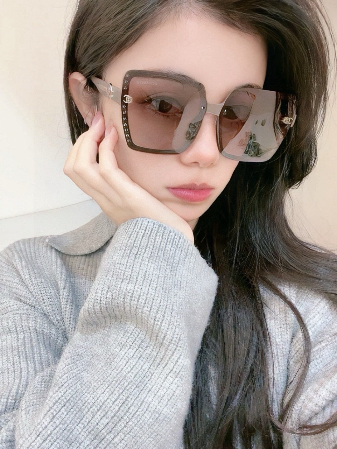 【CHANEL】香奈儿 新款潮流爆款 时尚方框太阳镜 佩戴舒适 网红潮款墨镜 女士高清加厚偏光太阳镜🕶️